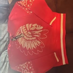 Red & White Hustle Gang logo sweater